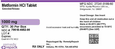 Mm1 (Metformin HCl 1000mg 70518 4652 00)